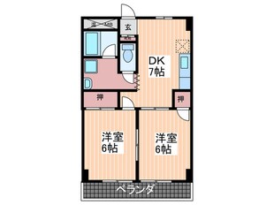 河原マンションＫ-1の物件間取画像